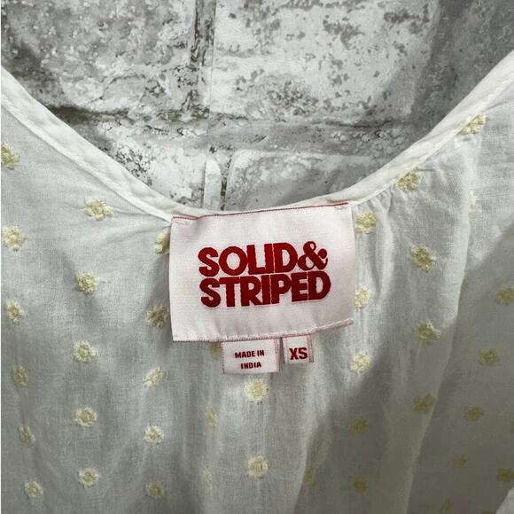 Solid & Striped White Sheer Tank Midi Floral Embroider Cover Up Dress Shells XS - Picture 6 of 8